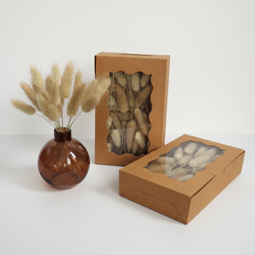 Sušený Lagurus natur v boxu pro aranžování – přírodní dekorace